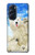 W3794 Arctic Polar Bear in Love with Seal Paint Hülle Schutzhülle Taschen und Leder Flip für Motorola Edge X30