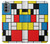 W3814 Piet Mondrian Line Art Composition Hülle Schutzhülle Taschen und Leder Flip für Motorola Moto G31