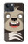 W3855 Sloth Face Cartoon Hülle Schutzhülle Taschen und Leder Flip für iPhone 13 mini