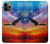 W3841 Bald Eagle Flying Colorful Sky Hülle Schutzhülle Taschen und Leder Flip für iPhone 11 Pro