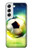 W3844 Glowing Football Soccer Ball Hülle Schutzhülle Taschen und Leder Flip für Samsung Galaxy S22