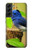 W3839 Bluebird of Happiness Blue Bird Hülle Schutzhülle Taschen und Leder Flip für Samsung Galaxy S22 Plus