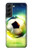 W3844 Glowing Football Soccer Ball Hülle Schutzhülle Taschen und Leder Flip für Samsung Galaxy S22 Plus