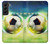 W3844 Glowing Football Soccer Ball Hülle Schutzhülle Taschen und Leder Flip für Samsung Galaxy S22 Plus