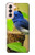 W3839 Bluebird of Happiness Blue Bird Hülle Schutzhülle Taschen und Leder Flip für Samsung Galaxy S21 5G