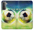 W3844 Glowing Football Soccer Ball Hülle Schutzhülle Taschen und Leder Flip für Samsung Galaxy S21 5G