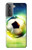 W3844 Glowing Football Soccer Ball Hülle Schutzhülle Taschen und Leder Flip für Samsung Galaxy S21 Plus 5G, Galaxy S21+ 5G