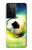 W3844 Glowing Football Soccer Ball Hülle Schutzhülle Taschen und Leder Flip für Samsung Galaxy S21 Ultra 5G