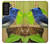 W3839 Bluebird of Happiness Blue Bird Hülle Schutzhülle Taschen und Leder Flip für Samsung Galaxy S21 FE 5G