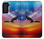 W3841 Bald Eagle Flying Colorful Sky Hülle Schutzhülle Taschen und Leder Flip für Samsung Galaxy S21 FE 5G