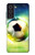 W3844 Glowing Football Soccer Ball Hülle Schutzhülle Taschen und Leder Flip für Samsung Galaxy S21 FE 5G
