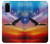 W3841 Bald Eagle Flying Colorful Sky Hülle Schutzhülle Taschen und Leder Flip für Samsung Galaxy S20