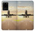 W3837 Airplane Take off Sunrise Hülle Schutzhülle Taschen und Leder Flip für Samsung Galaxy S20 Plus, Galaxy S20+