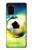 W3844 Glowing Football Soccer Ball Hülle Schutzhülle Taschen und Leder Flip für Samsung Galaxy S20 Plus, Galaxy S20+