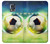 W3844 Glowing Football Soccer Ball Hülle Schutzhülle Taschen und Leder Flip für Samsung Galaxy S5