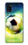 W3844 Glowing Football Soccer Ball Hülle Schutzhülle Taschen und Leder Flip für Samsung Galaxy A31