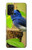 W3839 Bluebird of Happiness Blue Bird Hülle Schutzhülle Taschen und Leder Flip für Samsung Galaxy A32 4G