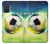 W3844 Glowing Football Soccer Ball Hülle Schutzhülle Taschen und Leder Flip für Samsung Galaxy A71 5G
