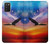 W3841 Bald Eagle Flying Colorful Sky Hülle Schutzhülle Taschen und Leder Flip für Samsung Galaxy A03S