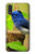 W3839 Bluebird of Happiness Blue Bird Hülle Schutzhülle Taschen und Leder Flip für Samsung Galaxy A01