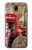 W3856 Vintage London British Hülle Schutzhülle Taschen und Leder Flip für Samsung Galaxy J7 (2018), J7 Aero, J7 Top, J7 Aura, J7 Crown, J7 Refine, J7 Eon, J7 V 2nd Gen, J7 Star