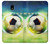 W3844 Glowing Football Soccer Ball Hülle Schutzhülle Taschen und Leder Flip für Samsung Galaxy J3 (2018), J3 Star, J3 V 3rd Gen, J3 Orbit, J3 Achieve, Express Prime 3, Amp Prime 3