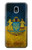 W3858 Ukraine Vintage Flag Hülle Schutzhülle Taschen und Leder Flip für Samsung Galaxy J3 (2018), J3 Star, J3 V 3rd Gen, J3 Orbit, J3 Achieve, Express Prime 3, Amp Prime 3