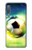 W3844 Glowing Football Soccer Ball Hülle Schutzhülle Taschen und Leder Flip für Samsung Galaxy A7 (2018)