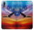 W3841 Bald Eagle Flying Colorful Sky Hülle Schutzhülle Taschen und Leder Flip für Huawei P20