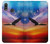 W3841 Bald Eagle Flying Colorful Sky Hülle Schutzhülle Taschen und Leder Flip für Huawei P20 Lite