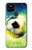 W3844 Glowing Football Soccer Ball Hülle Schutzhülle Taschen und Leder Flip für Google Pixel 4a 5G