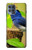 W3839 Bluebird of Happiness Blue Bird Hülle Schutzhülle Taschen und Leder Flip für Motorola Moto G100