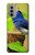 W3839 Bluebird of Happiness Blue Bird Hülle Schutzhülle Taschen und Leder Flip für Motorola Moto G51 5G