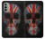 W3848 United Kingdom Flag Skull Hülle Schutzhülle Taschen und Leder Flip für Motorola Moto G51 5G