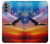 W3841 Bald Eagle Flying Colorful Sky Hülle Schutzhülle Taschen und Leder Flip für Motorola Moto G31