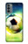 W3844 Glowing Football Soccer Ball Hülle Schutzhülle Taschen und Leder Flip für Motorola Moto G31