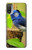 W3839 Bluebird of Happiness Blue Bird Hülle Schutzhülle Taschen und Leder Flip für Motorola Moto E20,E30,E40