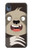 W3855 Sloth Face Cartoon Hülle Schutzhülle Taschen und Leder Flip für Motorola Moto E6, Moto E (6th Gen)