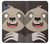 W3855 Sloth Face Cartoon Hülle Schutzhülle Taschen und Leder Flip für Motorola Moto E6, Moto E (6th Gen)