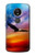 W3841 Bald Eagle Flying Colorful Sky Hülle Schutzhülle Taschen und Leder Flip für Motorola Moto E5 Plus