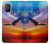 W3841 Bald Eagle Flying Colorful Sky Hülle Schutzhülle Taschen und Leder Flip für OnePlus 8T
