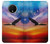 W3841 Bald Eagle Flying Colorful Sky Hülle Schutzhülle Taschen und Leder Flip für OnePlus 7T