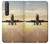 W3837 Airplane Take off Sunrise Hülle Schutzhülle Taschen und Leder Flip für Sony Xperia 1 III
