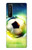 W3844 Glowing Football Soccer Ball Hülle Schutzhülle Taschen und Leder Flip für Sony Xperia 1 III