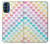 W3499 Colorful Heart Pattern Hülle Schutzhülle Taschen und Leder Flip für Motorola Moto G41