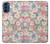 W3688 Floral Flower Art Pattern Hülle Schutzhülle Taschen und Leder Flip für Motorola Moto G41