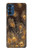 W3691 Gold Peacock Feather Hülle Schutzhülle Taschen und Leder Flip für Motorola Moto G41