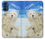 W3794 Arctic Polar Bear and Seal Paint Hülle Schutzhülle Taschen und Leder Flip für Motorola Moto G41