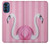 W3805 Flamingo Pink Pastel Hülle Schutzhülle Taschen und Leder Flip für Motorola Moto G41