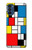 W3814 Piet Mondrian Line Art Composition Hülle Schutzhülle Taschen und Leder Flip für Motorola Moto G41